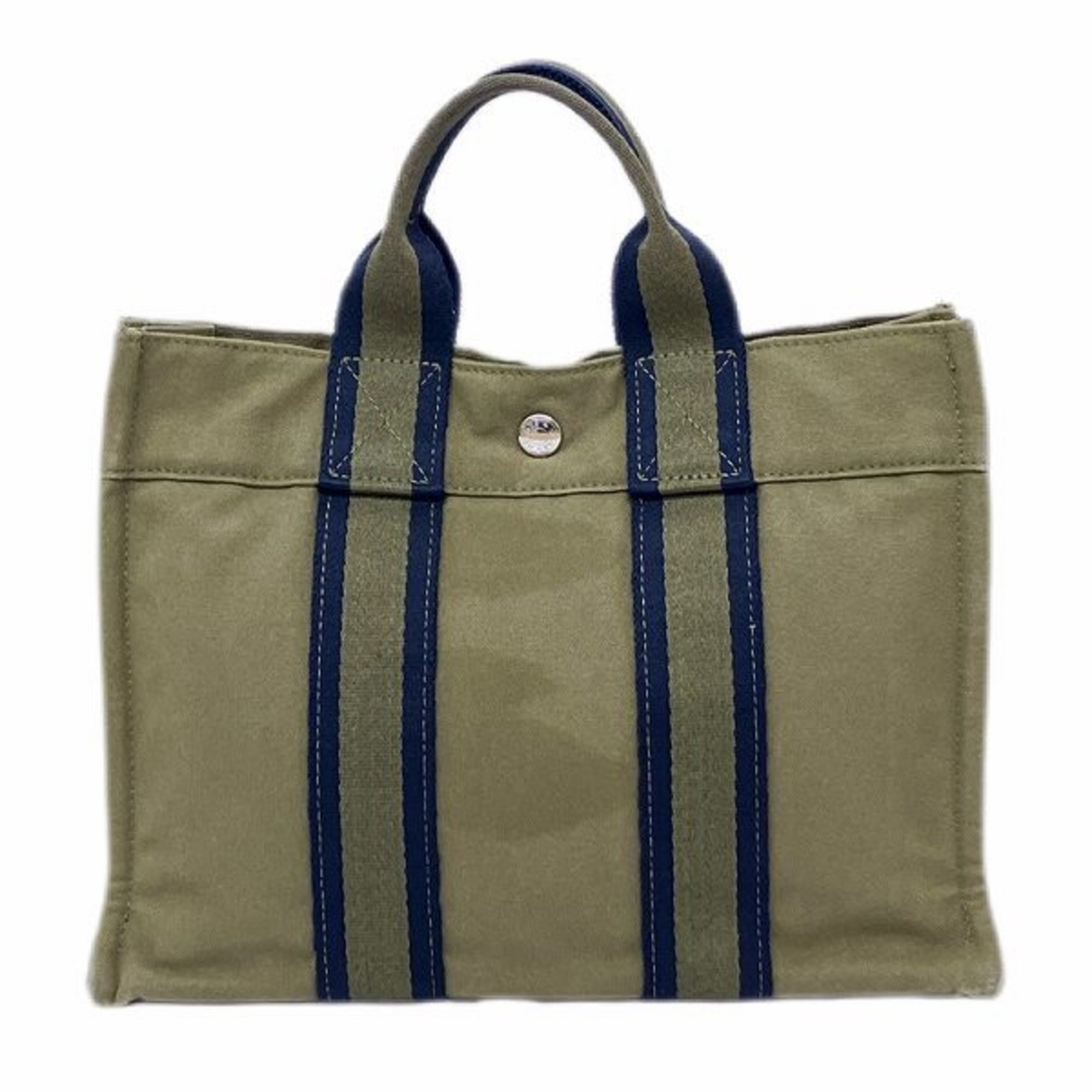 Hermes Foult PM Khaki x Navy Bag Handbag Tote Men's Women's