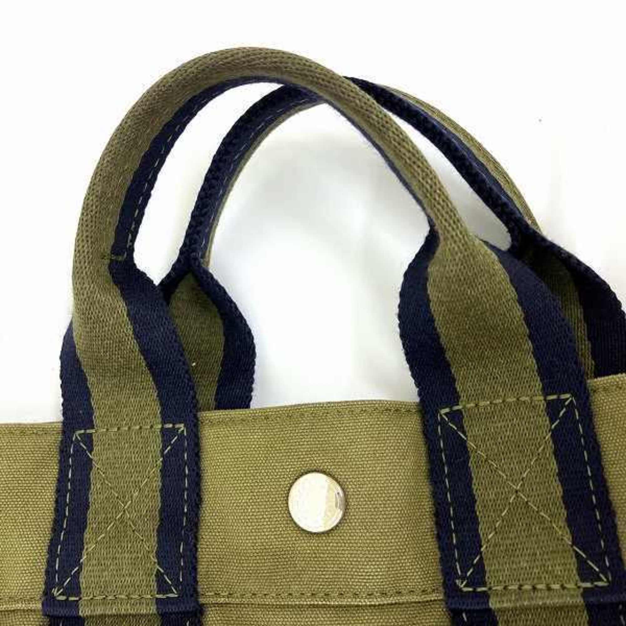 Hermes Foult PM Khaki x Navy Bag Handbag Tote Men's Women's