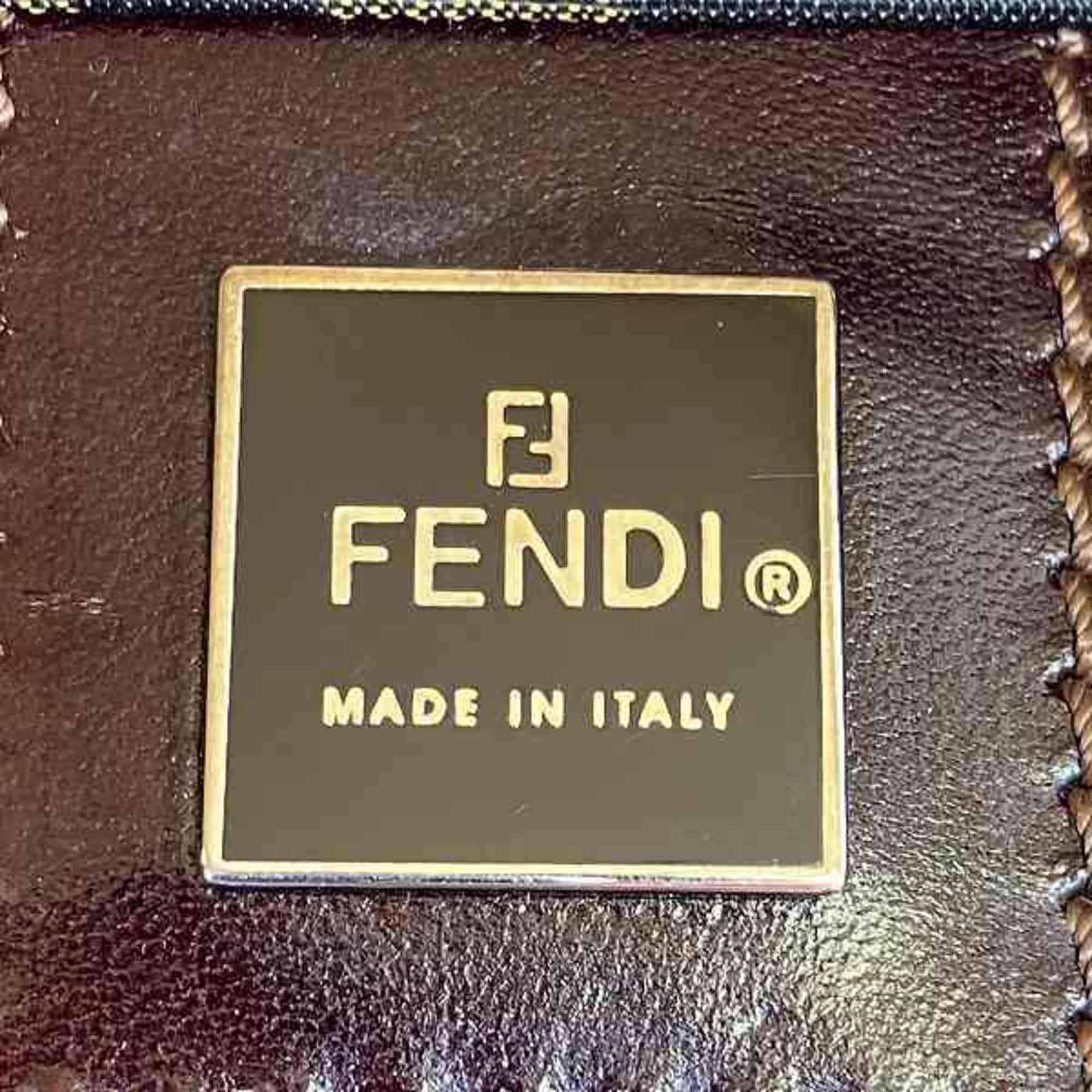 FENDI ZUCCA 2111 26621 008 Nylon x Leather Bag Handbag for Women