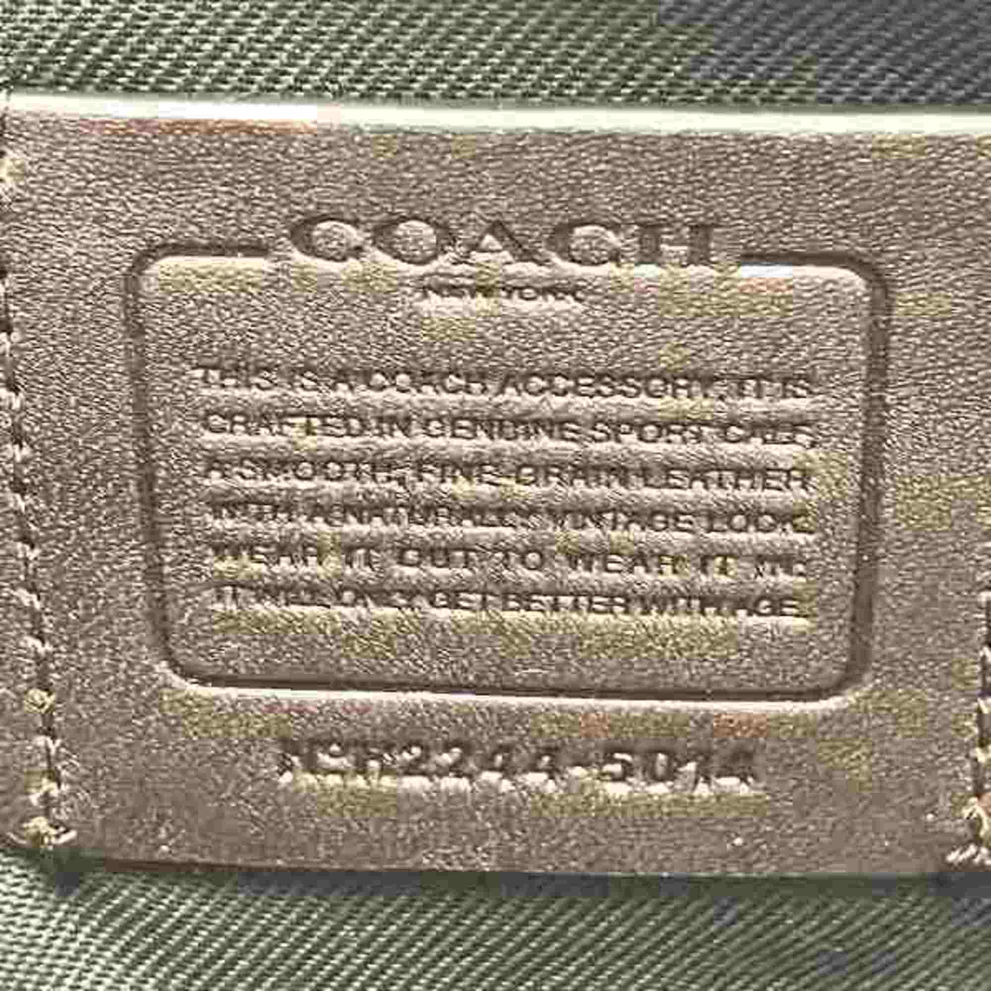 Coach COACH 5014 Round Leather Brown Long Wallet for Men and Women