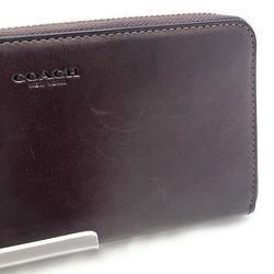 Coach COACH 5014 Round Leather Brown Long Wallet for Men and Women