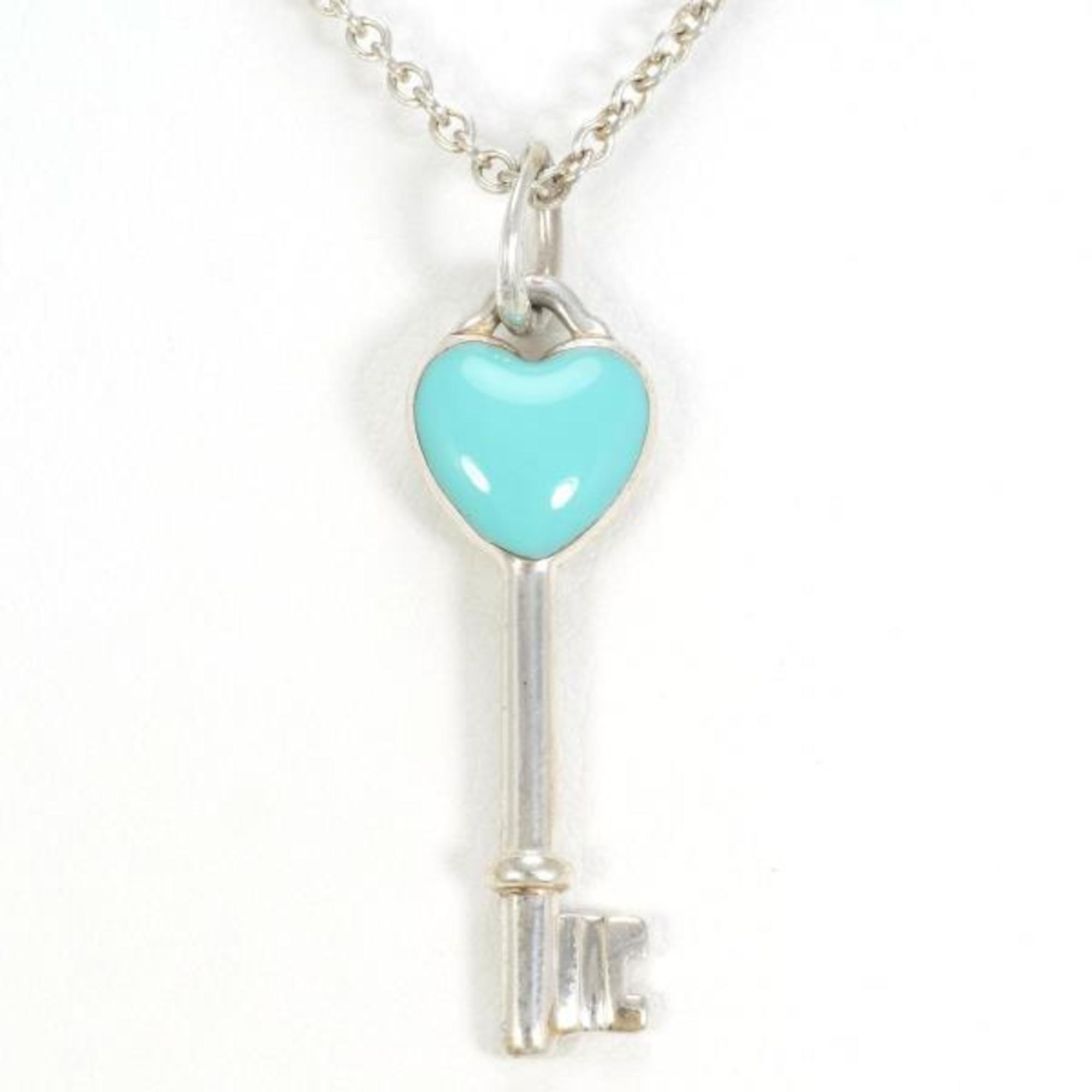 Tiffany Heart Key Silver Enamel Necklace Total weight approx. 4.5g 46cm Similar