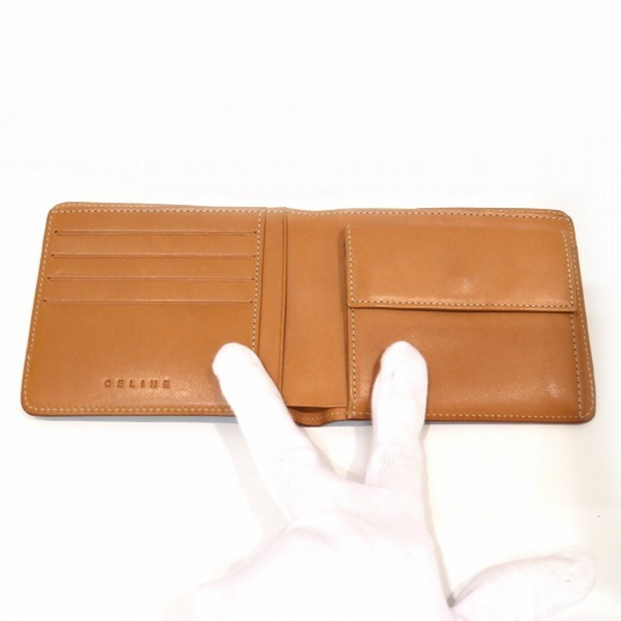 CELINE Macadam Brown Bi-fold Wallet for Men and Women