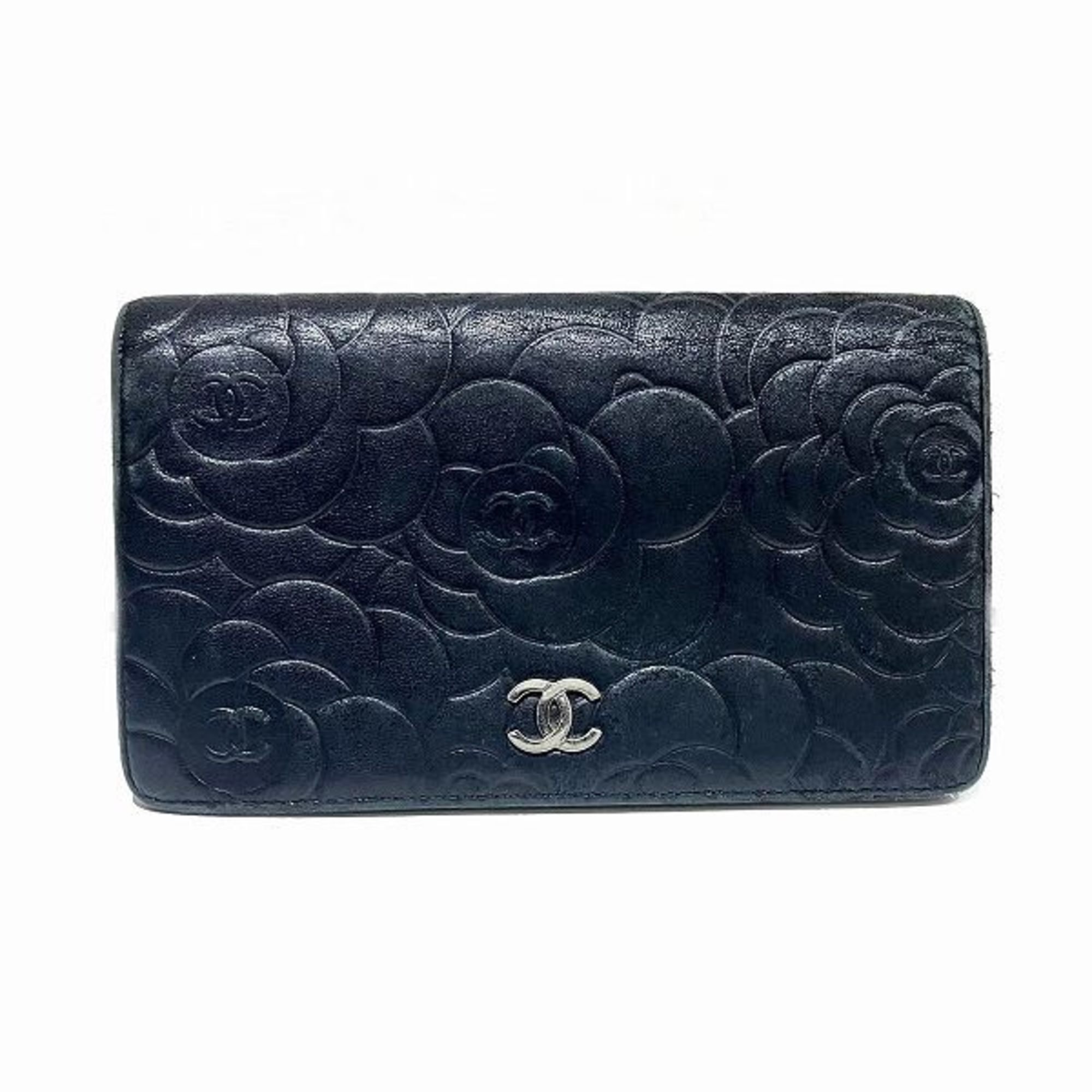 CHANEL Camellia Coco Mark Long Wallet Bi-fold for Women