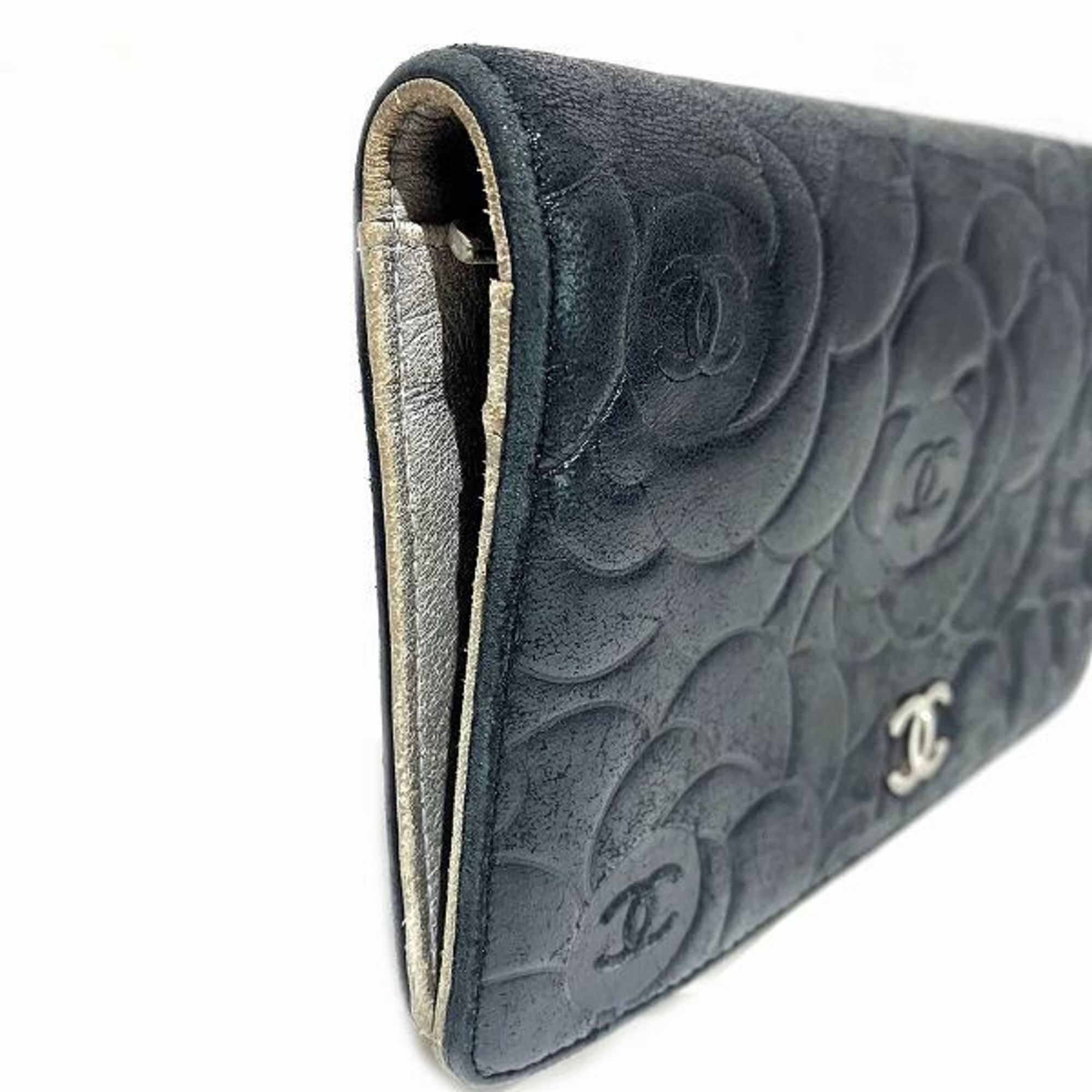 CHANEL Camellia Coco Mark Long Wallet Bi-fold for Women