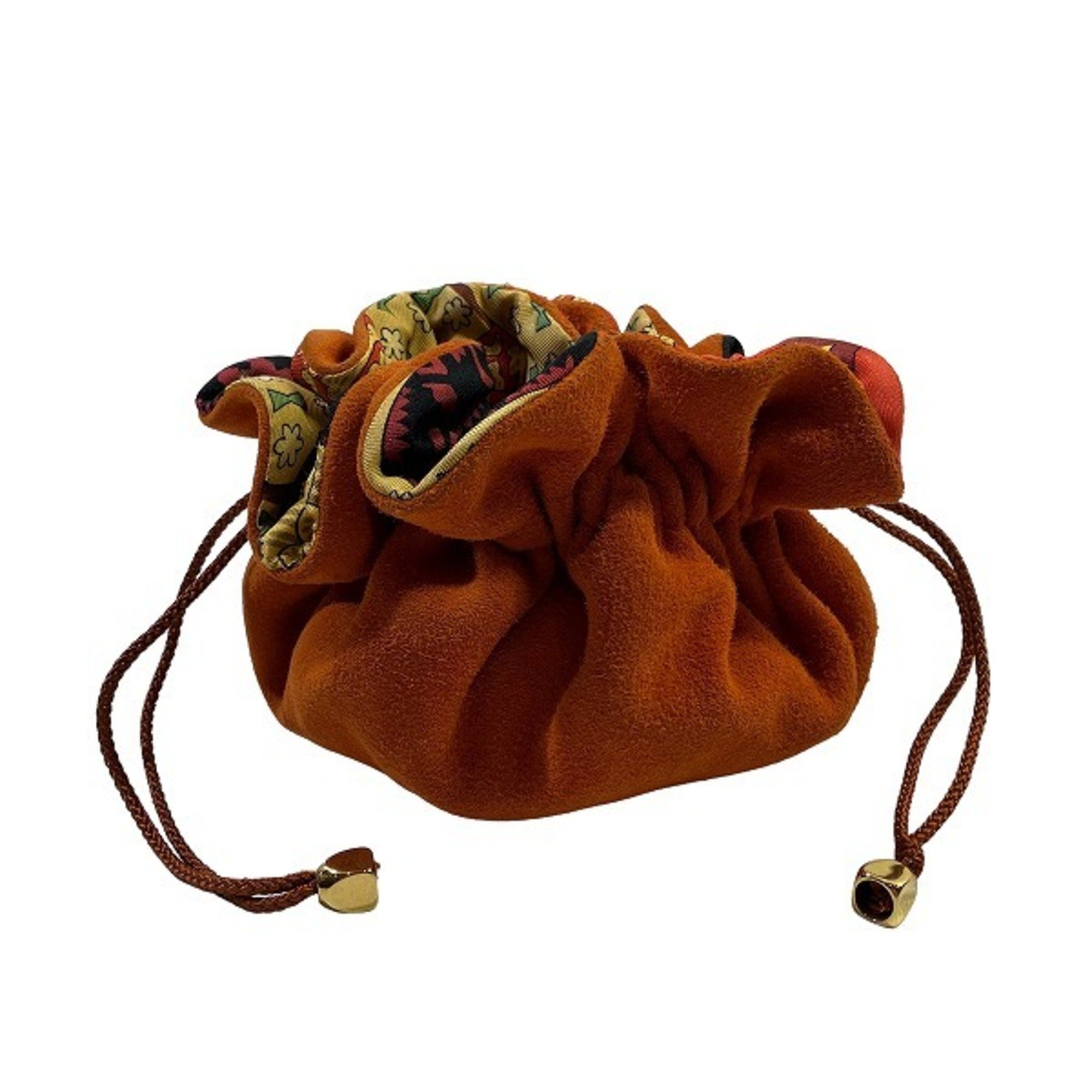 Hermes Bourse a Bijou Silk x Suede Small Items Pouch Women's Bag