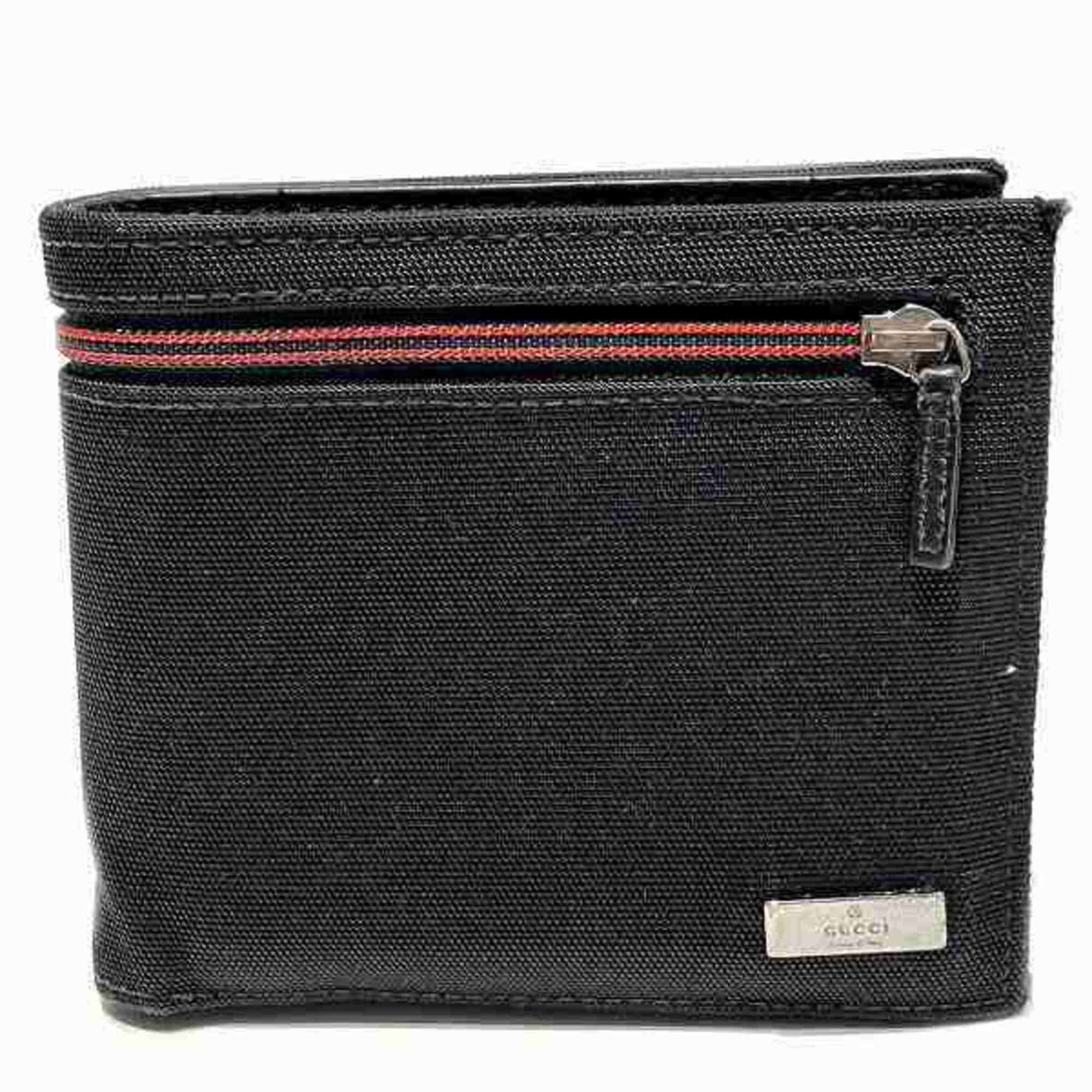 GUCCI 124708 Accessories Black Compact Wallet Bi-fold Men's