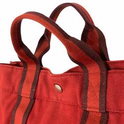 Hermes Foule MM Canvas Red Bag Tote Handbag Men Women