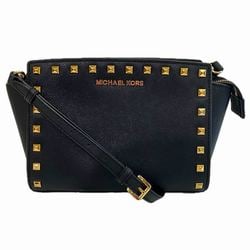 Michael Kors Black Leather Bag Shoulder Women's