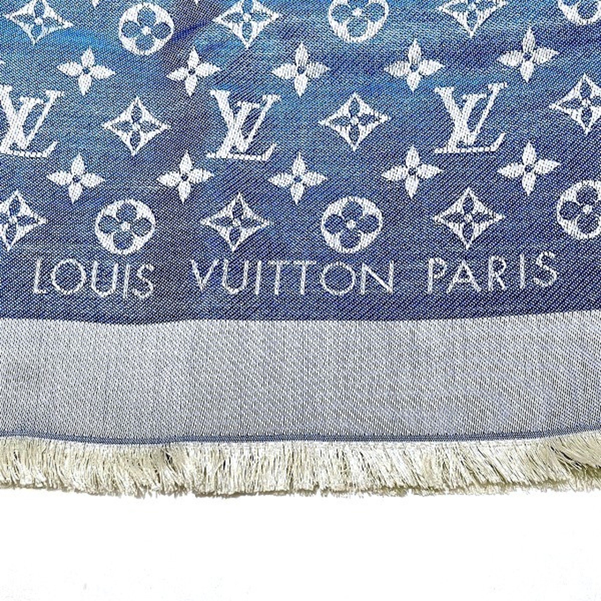 Louis Vuitton Monogram Denim Shawl M74019 Blue Accessory Stole Men's Women's