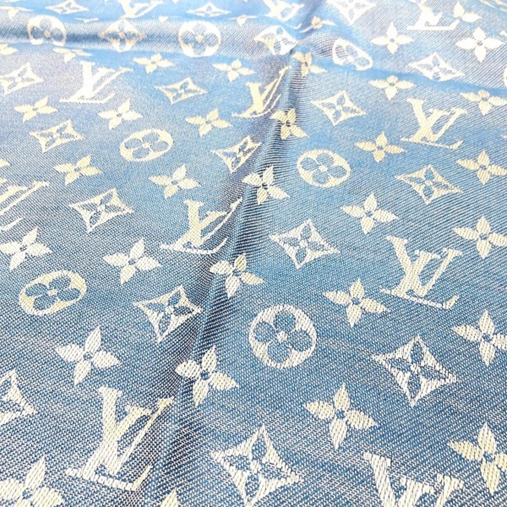 Louis Vuitton Monogram Denim Shawl M74019 Blue Accessory Stole Men's Women's