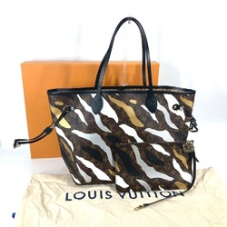 LOUIS VUITTON M45201 Monogram Camouflage Neverfull MM Shoulder Bag Tote Canvas Women's Brown