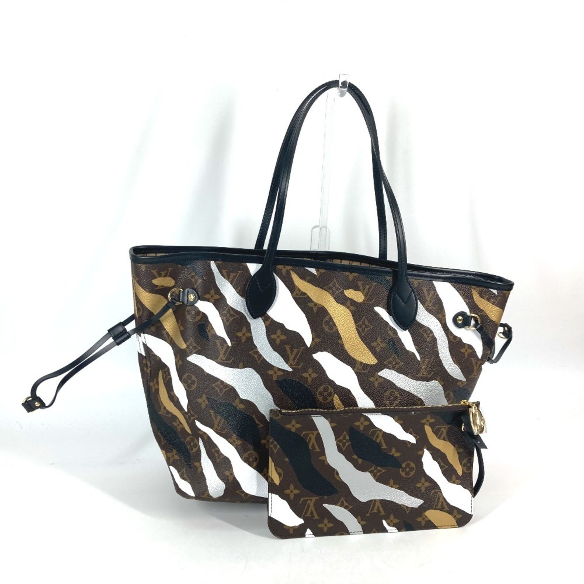 LOUIS VUITTON M45201 Monogram Camouflage Neverfull MM Shoulder Bag Tote Canvas Women's Brown