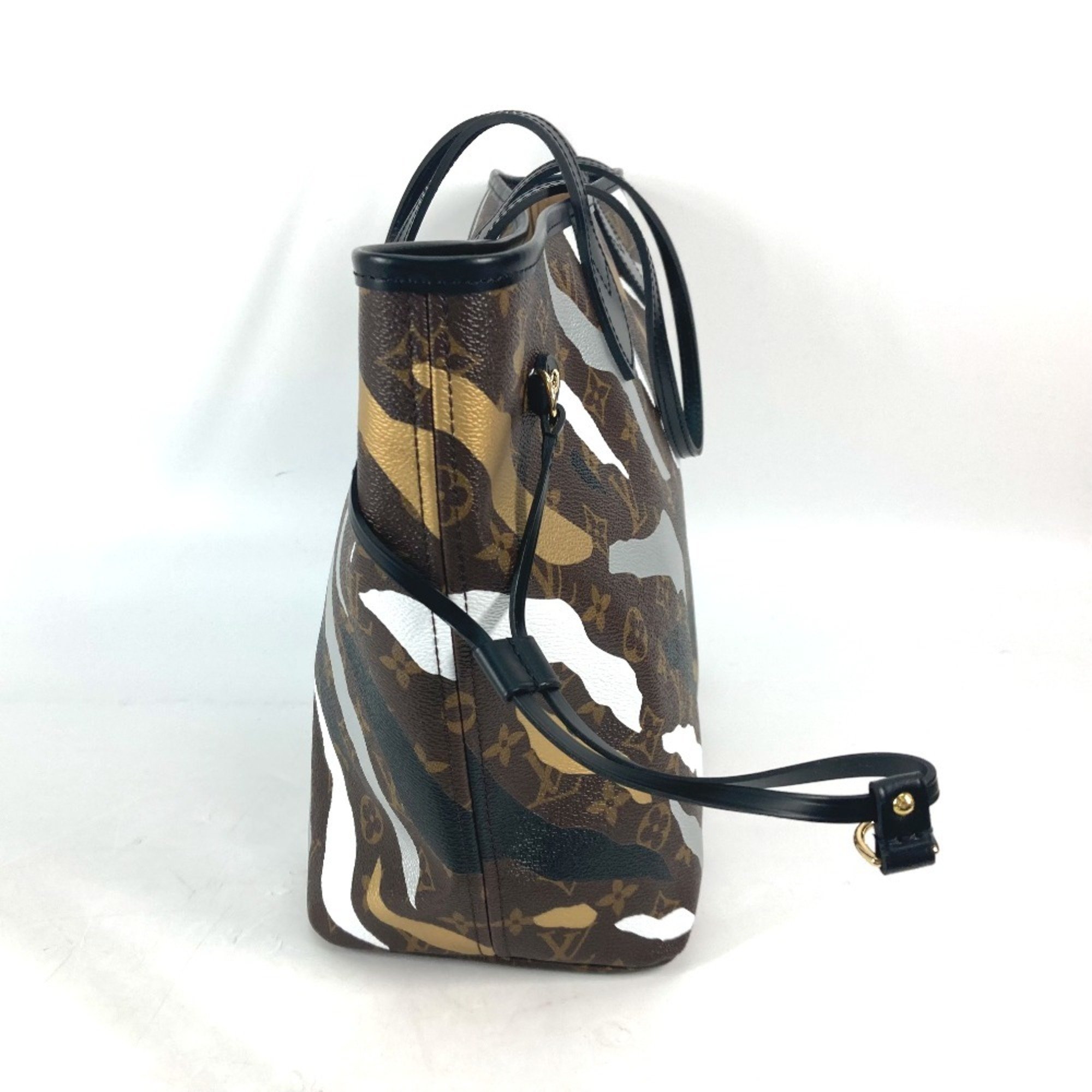 LOUIS VUITTON M45201 Monogram Camouflage Neverfull MM Shoulder Bag Tote Canvas Women's Brown