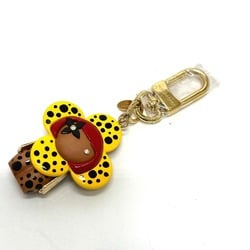 LOUIS VUITTON M01146 Yayoi Kusama collaboration LV x YK keychain Vivienne infinity dot bag charm wood ladies yellow