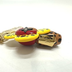 LOUIS VUITTON M01146 Yayoi Kusama collaboration LV x YK keychain Vivienne infinity dot bag charm wood ladies yellow