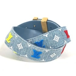 LOUIS VUITTON M0146T Monogram Denim Santur LV New Wave Belt Canvas Men's Blue G-240625-9