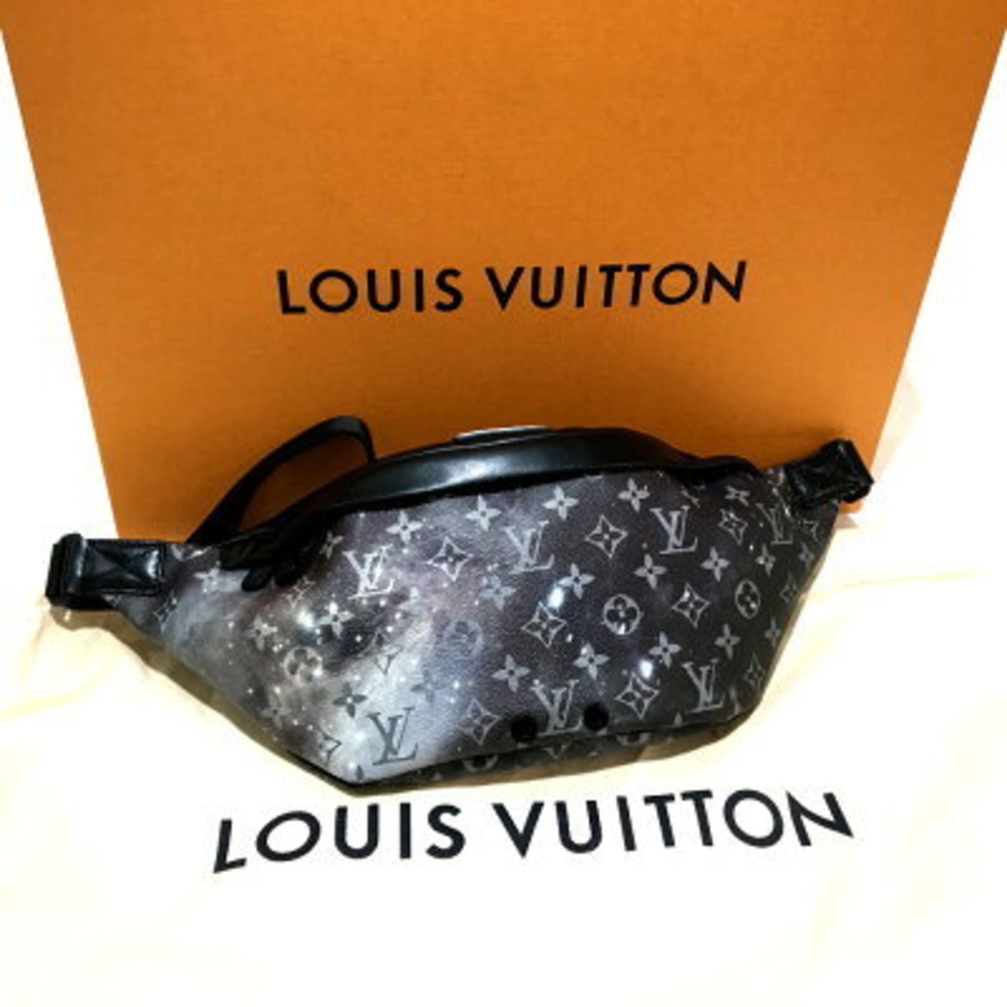 LOUIS VUITTON M44444 Monogram Galaxy Discovery Bum Bag Waist Body Canvas Men's Black