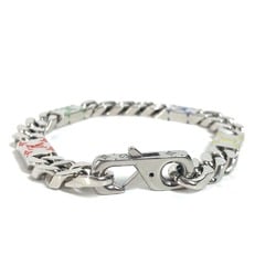 LOUIS VUITTON M1409L Chain Bracelet, LV Mosaic Metal, Men's, Silver, D-240718-28