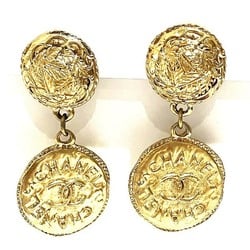 CHANEL Coco Mark Coin Motif Accessory Earrings for Women