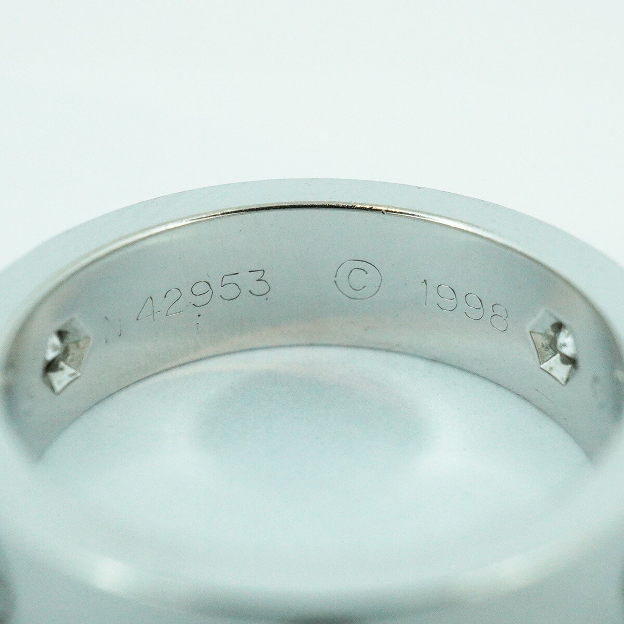 Cartier Ring Love 3PD Diamond K18WG White Gold Men's Women's