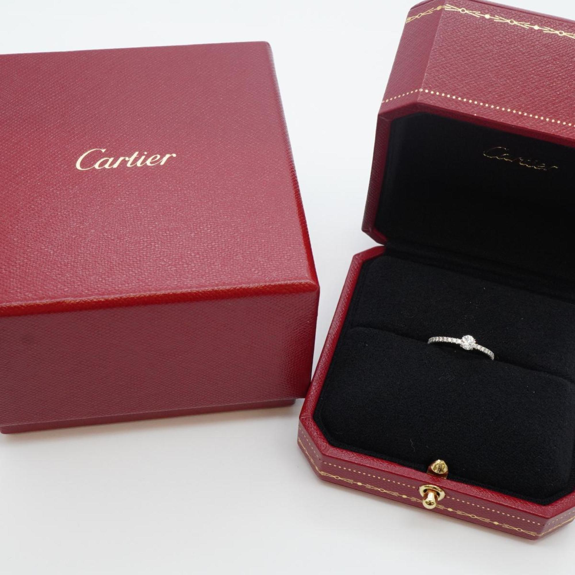 Cartier Ring Half Eternity Ethancel Diamond Pt950 Platinum Women's