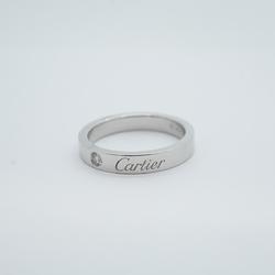 Cartier Ring Engraved 1PD Diamond Pt950 Platinum Ladies