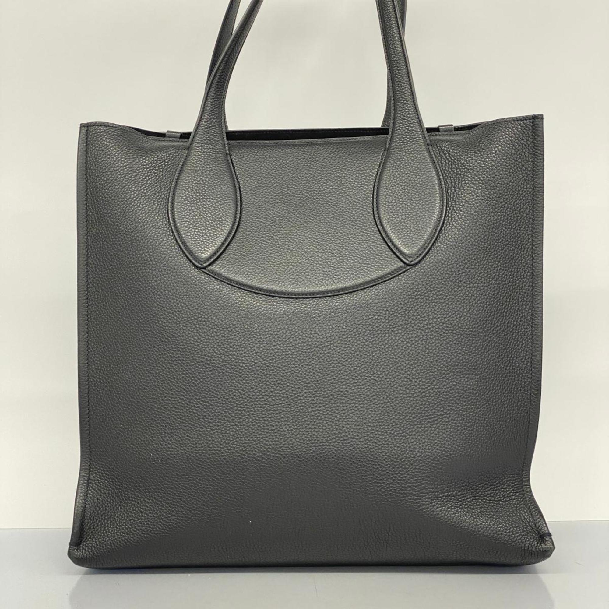 Salvatore Ferragamo Tote Bag Gancini Leather Black Women's