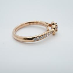 Chanel Ring Camellia Half Eternity Diamond K18PG Pink Gold Women's