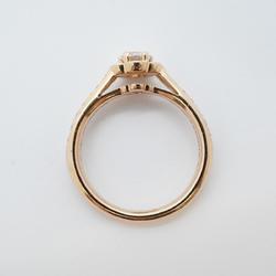 Chanel Ring Camellia Half Eternity Diamond K18PG Pink Gold Women's