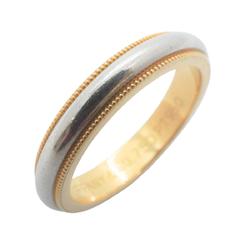 Tiffany Ring Milgrain K18YG Yellow Gold Pt950 Platinum Women's