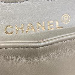 Chanel Shoulder Bag Matelasse W Flap Chain Lambskin Beige Women's