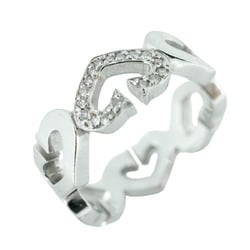 Cartier C Heart Diamond Ring K18WG White Gold Women's