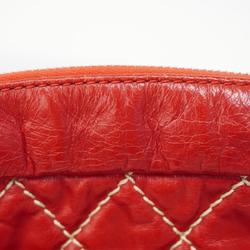 Chanel Shoulder Bag Matelasse 2.55 Chain Leather Red Women's