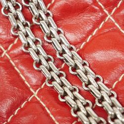 Chanel Shoulder Bag Matelasse 2.55 Chain Leather Red Women's