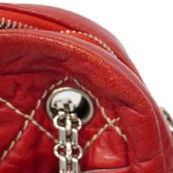 Chanel Shoulder Bag Matelasse 2.55 Chain Leather Red Women's