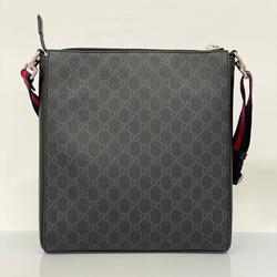 Gucci Shoulder Bag GG Supreme 474137 Grey Black Men's