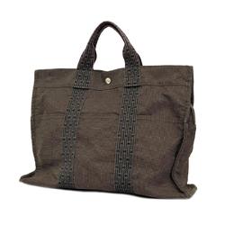 Hermes Tote Bag Air Line MM Canvas Grey Women's