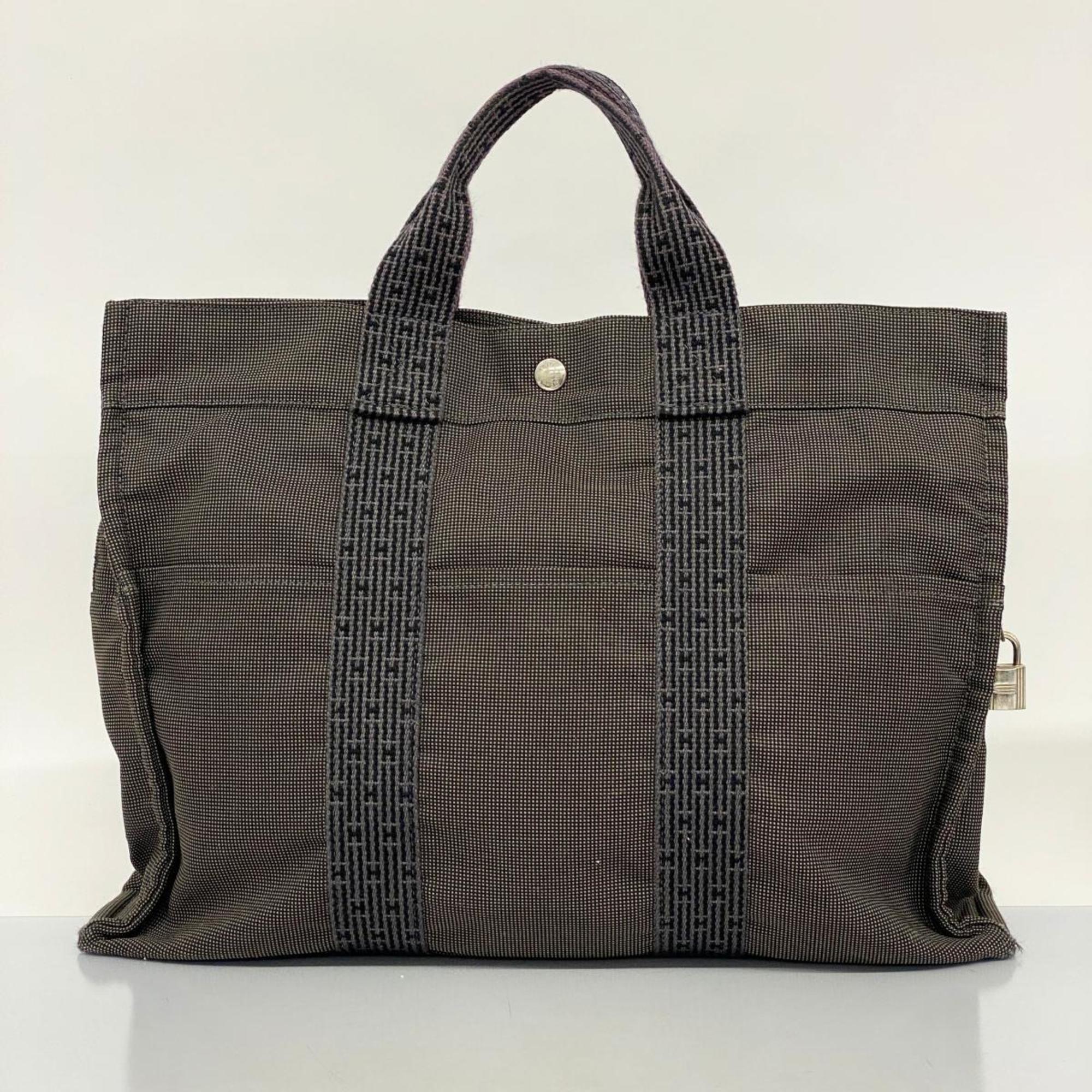 Hermes Tote Bag Air Line MM Canvas Grey Women's