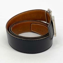 Hermes Belt Constance E Stamp Box Calf Barenia Black Fauve Men's