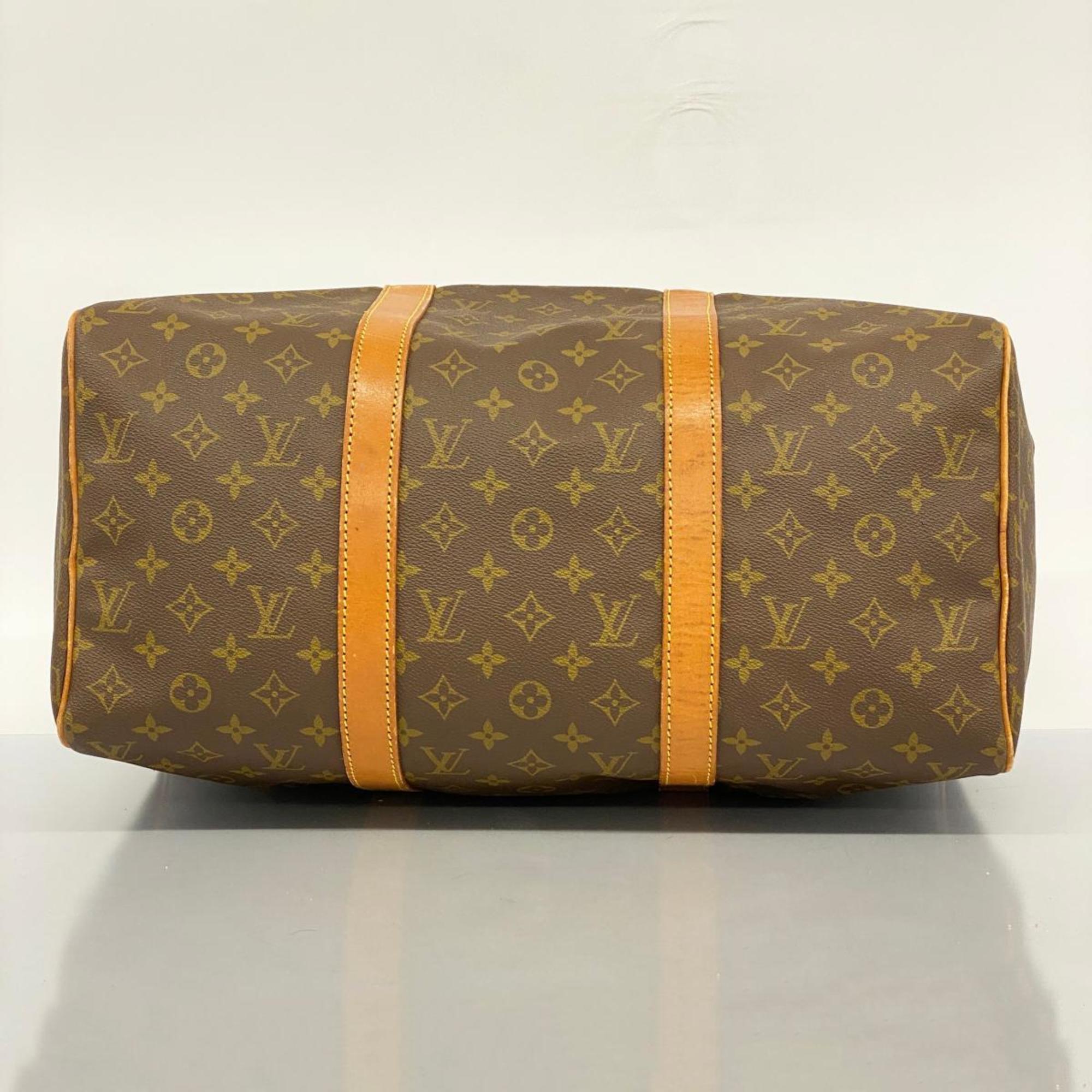 Louis Vuitton Boston Bag Monogram Sax Pool 45 M41624 Brown Men's Women's