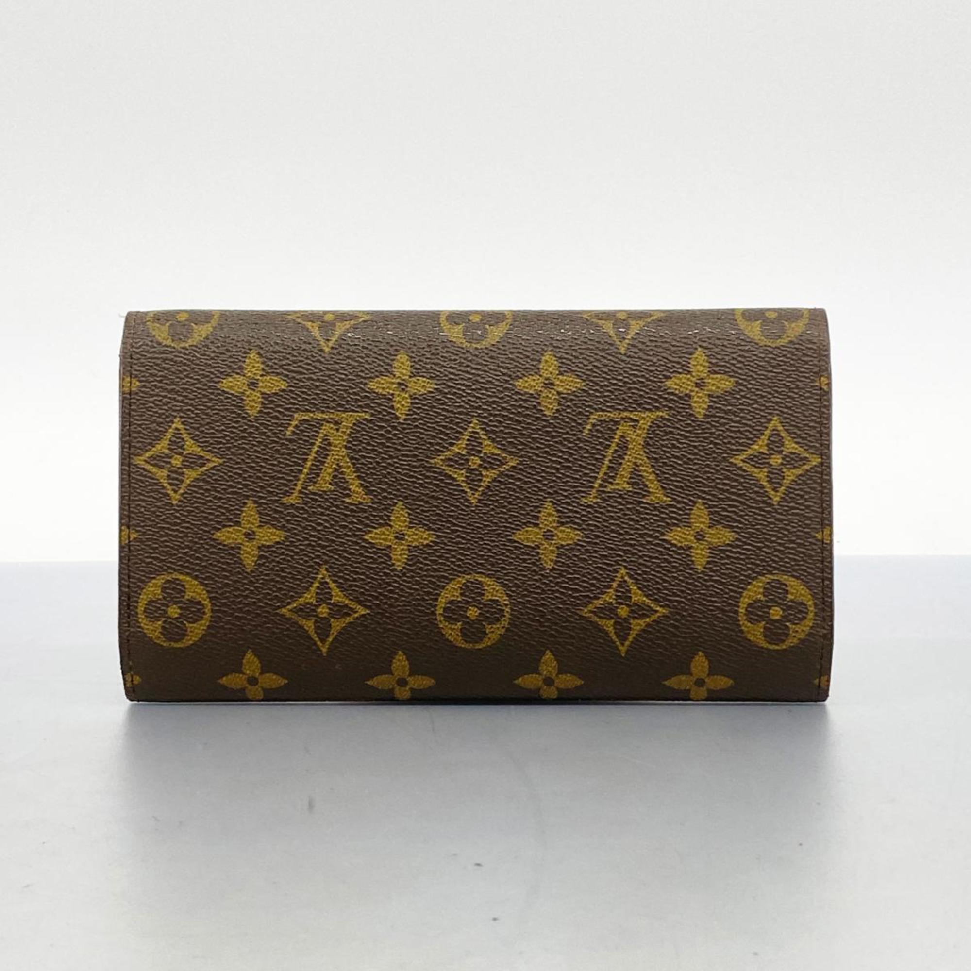 Louis Vuitton Tri-fold Long Wallet Monogram Porte Tresor International M61215 Brown Men's Women's