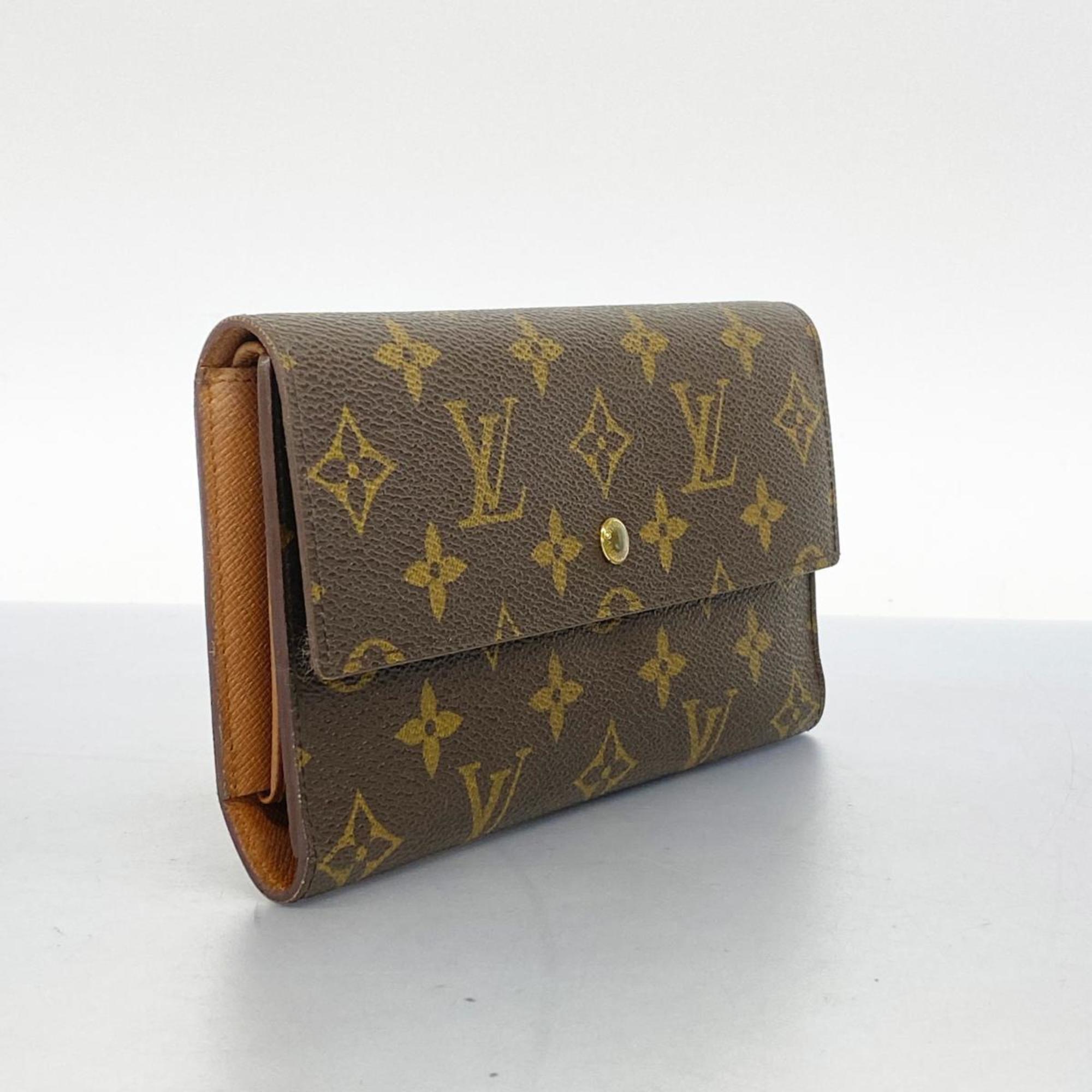 Louis Vuitton Tri-fold Long Wallet Monogram Porte Tresor International M61215 Brown Men's Women's