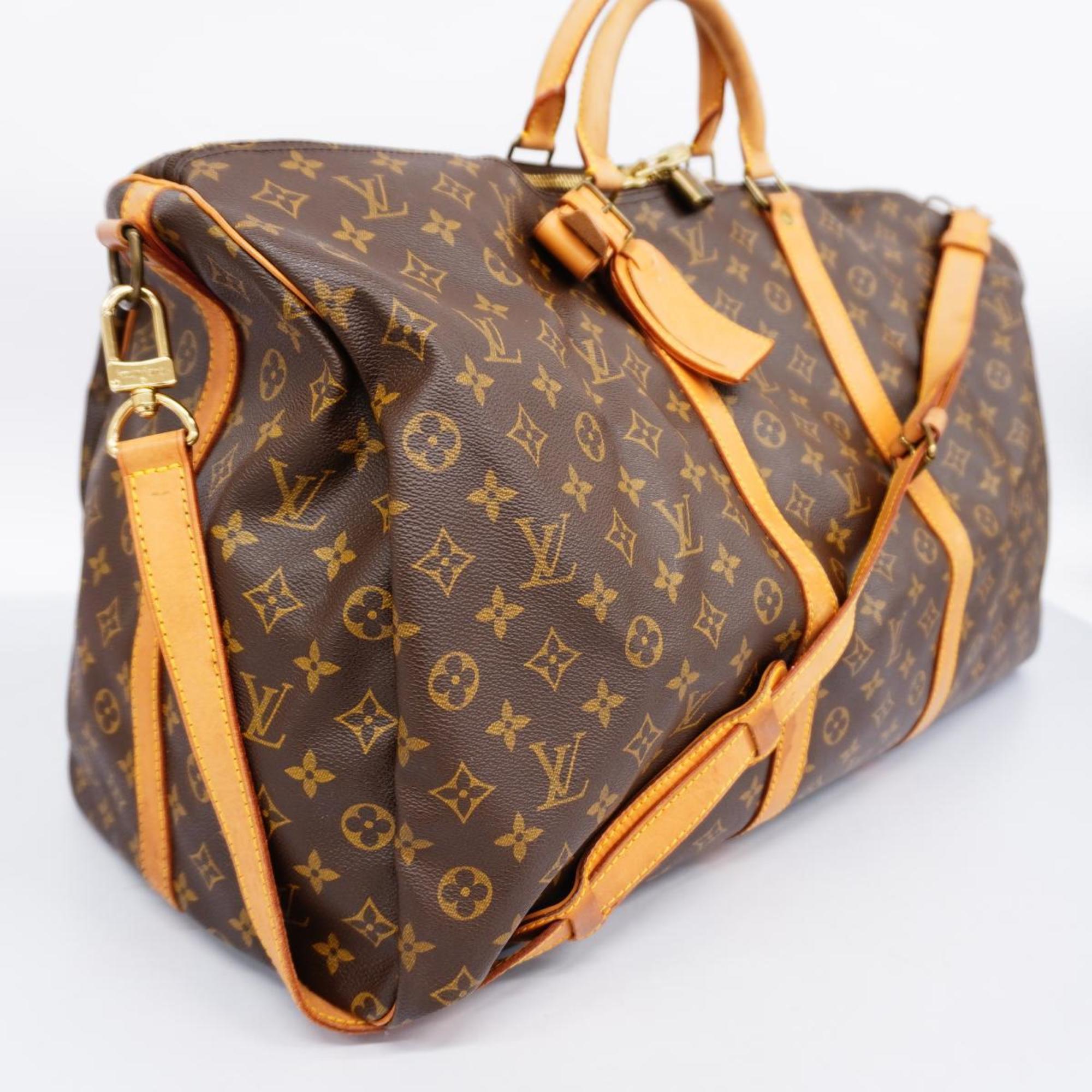 Louis Vuitton Boston Bag Monogram Keepall Bandouliere 60 M41412 Brown Men's Women's