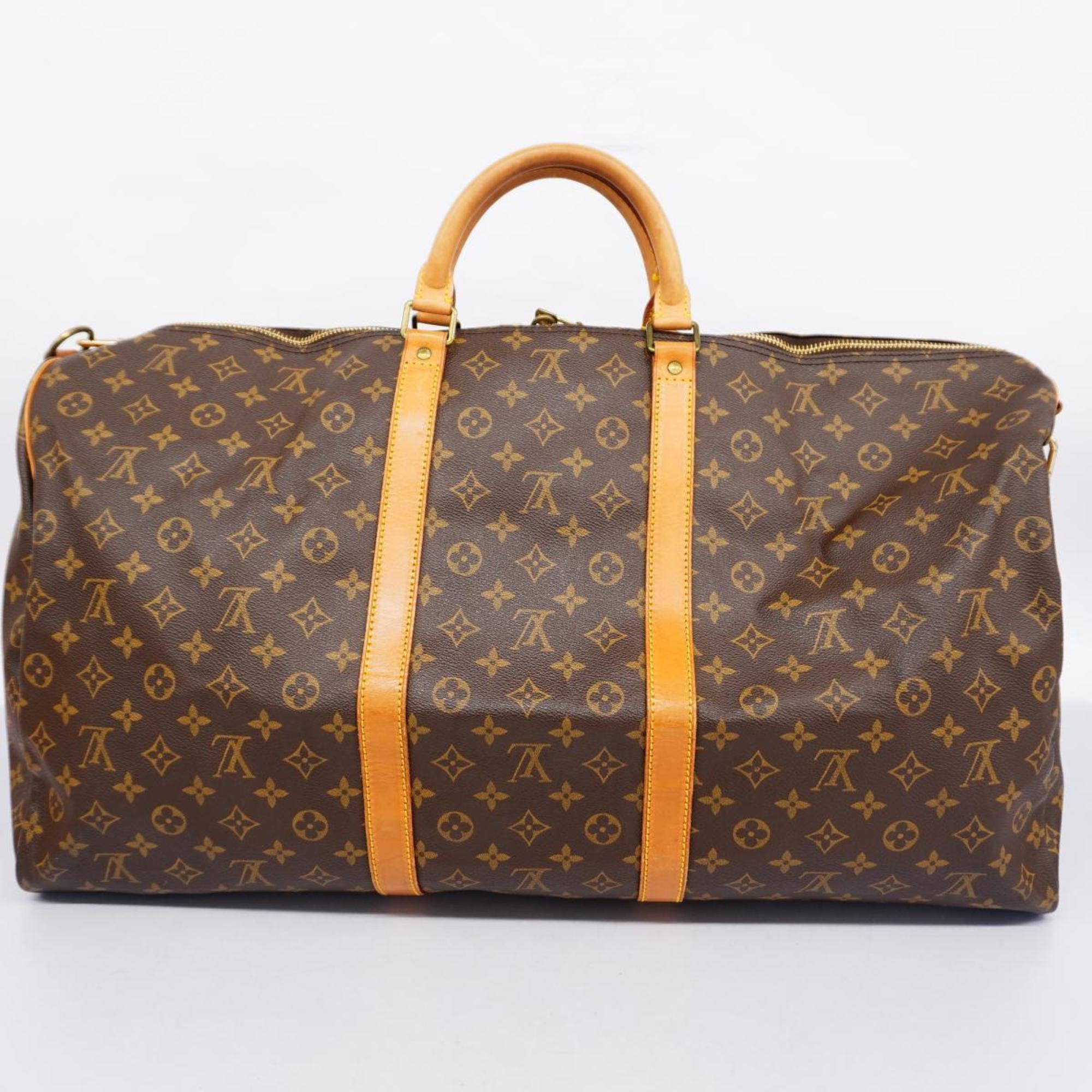 Louis Vuitton Boston Bag Monogram Keepall Bandouliere 60 M41412 Brown Men's Women's