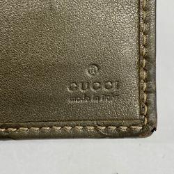 Gucci Long Wallet Guccissima 170426 Leather Grey Champagne Women's