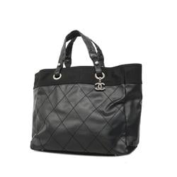 Chanel Tote Bag Paris Biarritz Canvas Black Women's