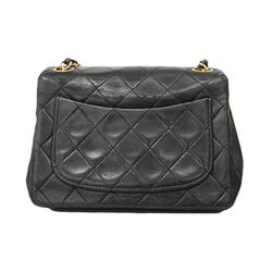 Chanel Shoulder Bag Matelasse Chain Lambskin Black Women's