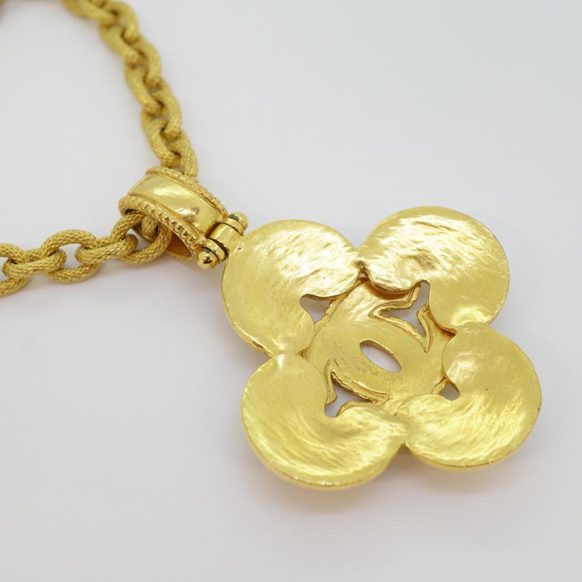 Chanel Necklace Coco Mark GP Plated Gold 96A Women's