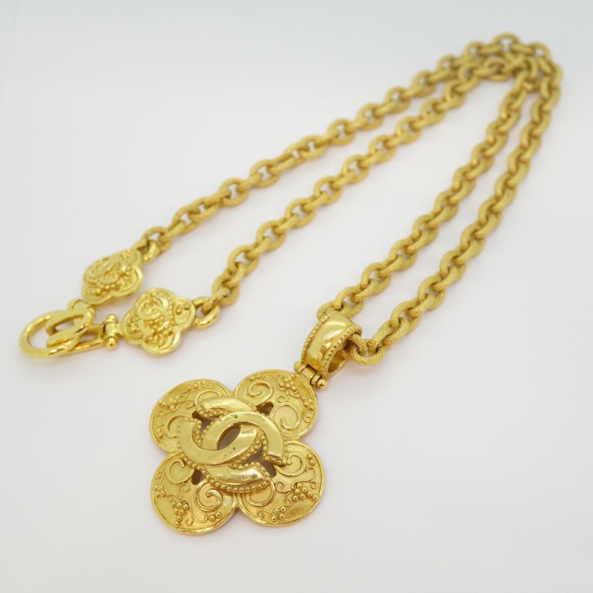 Chanel Necklace Coco Mark GP Plated Gold 96A Women's